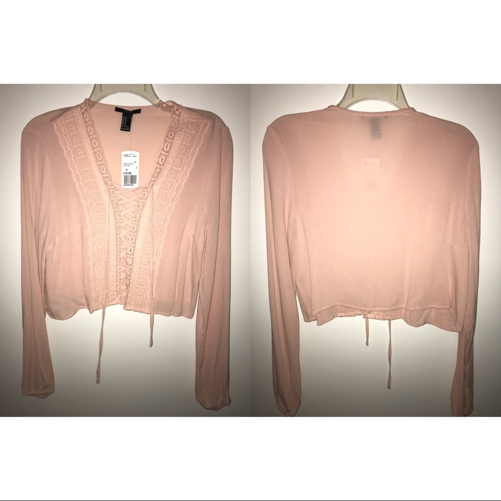 Forever 21 Brand NEW Light Pink Woven Crop Top